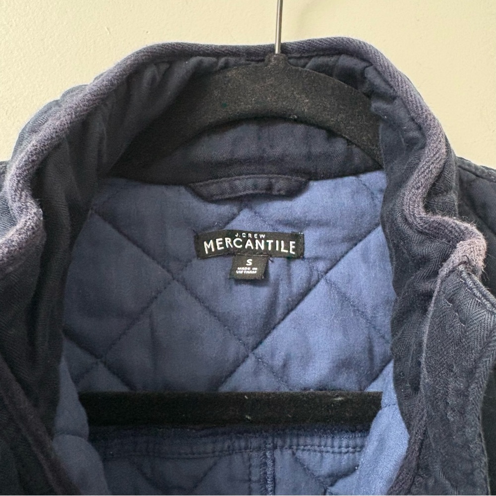 J Crew Mercantile Quilted Field Jacket Navy - Picture 3 of 5